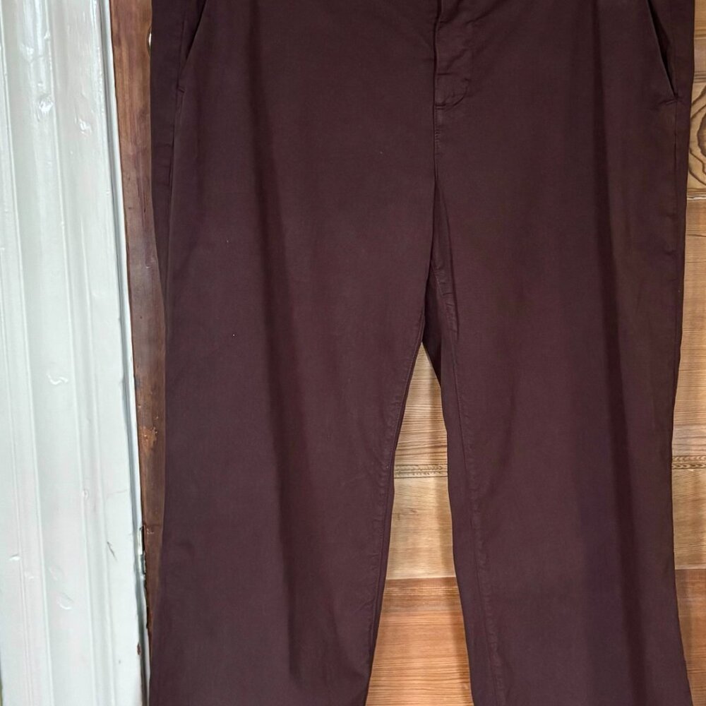 Frank & Eileen WICKLOW Italian twill chino pants chocolate brown size 14 - Picture 11 of 11